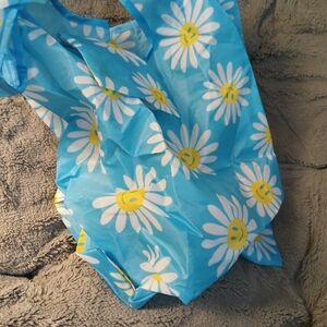 Blue Daisy Print Tote Bag